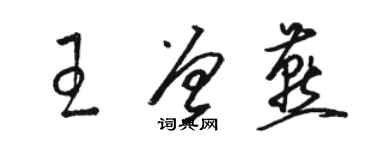 骆恒光王曾燕草书个性签名怎么写