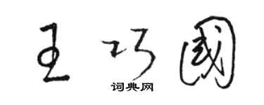 骆恒光王巧国草书个性签名怎么写