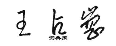 骆恒光王占岗草书个性签名怎么写