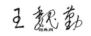 骆恒光王魏勤草书个性签名怎么写