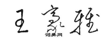 骆恒光王豪雅草书个性签名怎么写