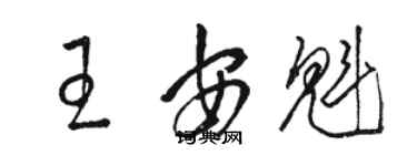 骆恒光王安魁草书个性签名怎么写