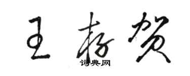 骆恒光王存贺草书个性签名怎么写