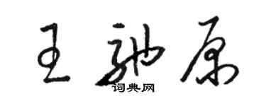 骆恒光王弛原草书个性签名怎么写