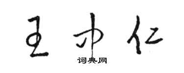骆恒光王中仁草书个性签名怎么写