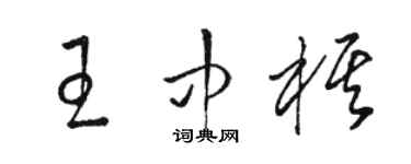 骆恒光王中棋草书个性签名怎么写