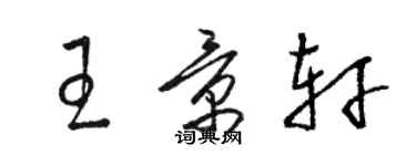 骆恒光王景轩草书个性签名怎么写