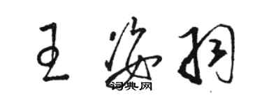 骆恒光王姿羽草书个性签名怎么写