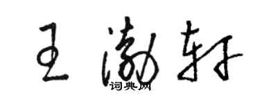 骆恒光王渤轩草书个性签名怎么写