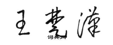 骆恒光王楚汉草书个性签名怎么写