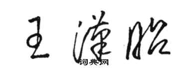 骆恒光王汉昭草书个性签名怎么写