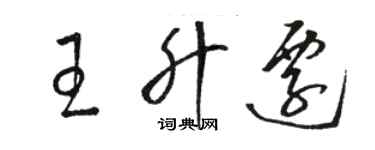 骆恒光王升迁草书个性签名怎么写