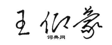 骆恒光王仰蒙草书个性签名怎么写