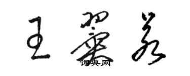 骆恒光王翼若草书个性签名怎么写