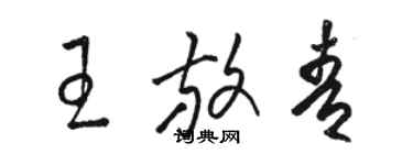 骆恒光王放青草书个性签名怎么写
