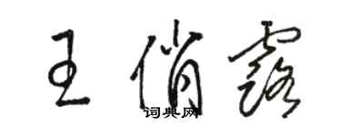 骆恒光王俏露草书个性签名怎么写