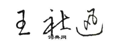 骆恒光王社迅草书个性签名怎么写
