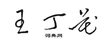 骆恒光王丁花草书个性签名怎么写