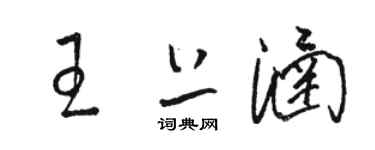 骆恒光王上涵草书个性签名怎么写