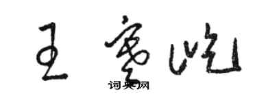 骆恒光王寒屹草书个性签名怎么写