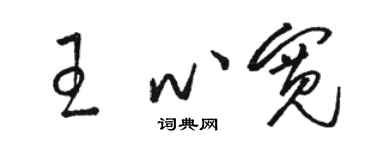 骆恒光王心宽草书个性签名怎么写