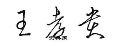 骆恒光王孝贵草书个性签名怎么写