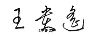 骆恒光王贵遥草书个性签名怎么写