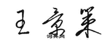 骆恒光王景策草书个性签名怎么写