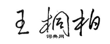 骆恒光王桐柏草书个性签名怎么写