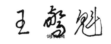 骆恒光王惊魁草书个性签名怎么写