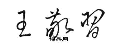 骆恒光王敬习草书个性签名怎么写