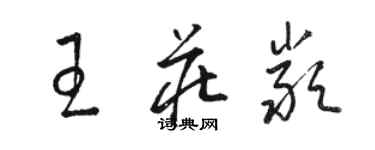 骆恒光王庄严草书个性签名怎么写