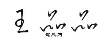 骆恒光王品品草书个性签名怎么写