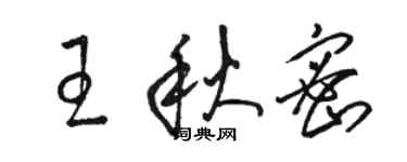 骆恒光王秋密草书个性签名怎么写