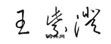 骆恒光王紫澄草书个性签名怎么写