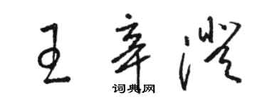 骆恒光王辛澄草书个性签名怎么写
