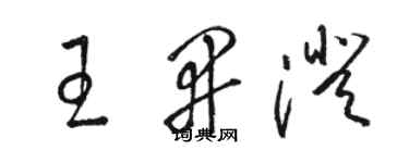 骆恒光王开澄草书个性签名怎么写