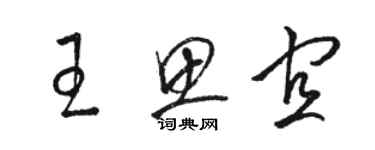 骆恒光王思宜草书个性签名怎么写