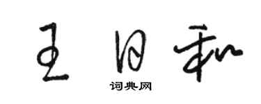 骆恒光王日和草书个性签名怎么写
