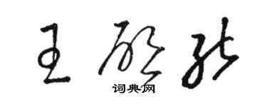 骆恒光王启能草书个性签名怎么写