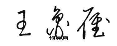骆恒光王鲁雁草书个性签名怎么写