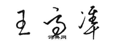 骆恒光王高准草书个性签名怎么写