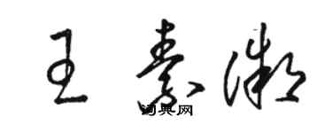 骆恒光王素微草书个性签名怎么写