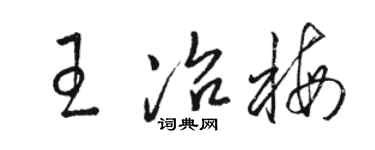 骆恒光王冶梅草书个性签名怎么写