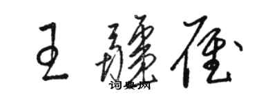 骆恒光王疆雁草书个性签名怎么写