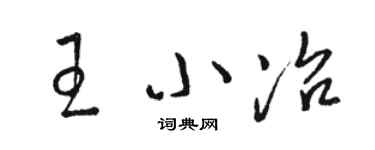 骆恒光王小冶草书个性签名怎么写