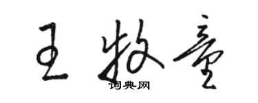 骆恒光王牧童草书个性签名怎么写