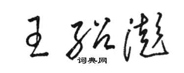 骆恒光王绍澎草书个性签名怎么写