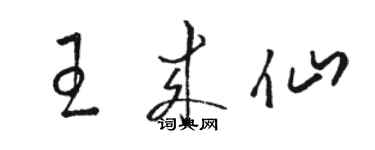 骆恒光王来仙草书个性签名怎么写