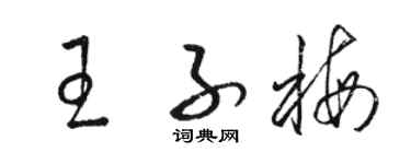 骆恒光王子梅草书个性签名怎么写